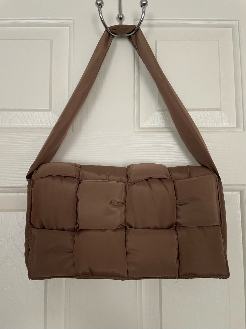 Brown Quilted Shoulder Bag